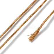 Polyester Twisted Cord, Round, for DIY Jewelry Making, Goldenrod, 1mm, about 49.21 Yards(45m)/Roll(OCOR-G015-01A-34)
