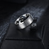 Titanium Steel Finger Rings for Men, Stainless Steel Color, 8mm, Inner Diameter: 18.2mm(WG1765E-24)