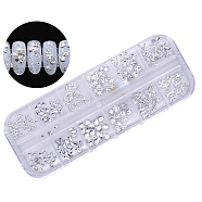 Alloy Cabochons, Nail Art Decoration Accessories, Mixed Shapes, Silver Color Plated, about 300pcs/box(MRMJ-T010-003-25)