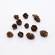 Christmas Themed Wooden Pine Cone Ornaments, for Festival & Party Decorations Supplies, Saddle Brown, 15.5~25x13~16.5mm(AJEW-WH0240-62)