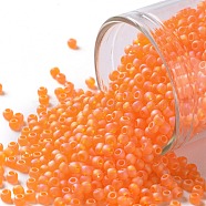 TOHO Round Seed Beads, Japanese Seed Beads, (174F) Light Hyacinth Orange Transparent Rainbow Matte, 11/0, 2.2mm, Hole: 0.8mm, about 1110pcs/10g(X-SEED-TR11-0174F)