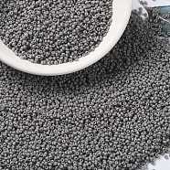 MIYUKI Round Rocailles Beads, Japanese Seed Beads, 15/0, (RR2317) Matte Opaque Gray, 1.5mm, Hole: 0.7mm, about 27777pcs/50g(SEED-X0056-RR2317)