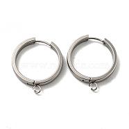 201 Stainless Steel Huggie Hoop Earrings Findings, with Vertical Loop, with 316 Surgical Stainless Steel Earring Pins, Ring, Stainless Steel Color, 24x4mm, Hole: 2.7mm, Pin: 1mm(STAS-A167-01W-P)