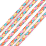 Polyester Braided Cords, Pearl Pink, 2mm, about 100yard/bundle(91.44m/bundle)(OCOR-T015-A12)