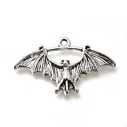 Tibetan Style Alloy Pendants, Cadmium Free & Lead Free, Bat, Antique Silver, 18x30x3.5mm, Hole: 1.5mm, about 252pcs/500g(FIND-G078-06AS)