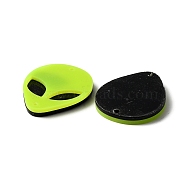 Opaque Acylic Connector Charms, Alien Face Links, Green Yellow, 35.5x30x4mm, Hole: 2mm(SACR-WH0006-21A)