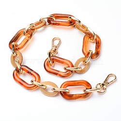 Acrylic Bag Handles, with Alloy Clasps, for Bag Straps Replacement Accessories, Coral, 45.3cm(FIND-WH0064-70C)