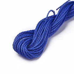 Round Waxed Polyester Cord, Taiwan Waxed Cord, Twisted Cord, Royal Blue, 1mm, about 9.79~9.84 yards(8.96~9m)/roll(YC-WH0005-10)