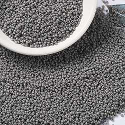 MIYUKI Round Rocailles Beads, Japanese Seed Beads, 15/0, (RR2317) Matte Opaque Gray, 1.5mm, Hole: 0.7mm, about 27777pcs/50g(SEED-X0056-RR2317)