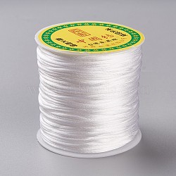 Polyester Cord, Satin Rattail Cord, for DIY Chinese Knot, White, 1.2mm, about 76.55 yards(70m)/roll(OCOR-CJC0001-01A-02)
