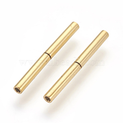 PVD Vacuum Plating 304 Stainless Steel Bayonet Clasps, Long-Lasting Plated, Column, Golden, 18~20x2mm, Hole: 1.2mm(STAS-F196-01G-01)