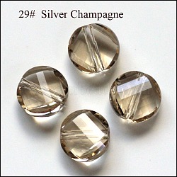 Imitation Austrian Crystal Beads, Grade AAA, K9 Glass, Faceted, Flat Round, BurlyWood, 10x5mm, Hole: 0.9~1mm(SWAR-F057-10mm-29)