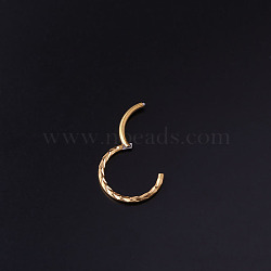 316L Surgical Stainless Steel Wheat Hoop Nose Rings, Golden, Inner Diameter: 8mm, Pin: 1.2mm(WG7F55C-03)