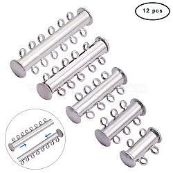 PandaHall Elite Brass Magnetic Slide Lock Clasps, Platinum, 15x11.5x6mm, Hole: 2.5mm, 2pcs, 20x10mm, Hole: 2mm, 2pcs, 25x10mm, 2pcs, 30x10x7mm, Hole: 2mm, 2pcs, 45x8mm, Hole: 1.5mm, 2pcs, 33.5x10.5x6.5mm, Hole: 1.4mm, 2pcs, 5.4x5.3x2cm(KK-PH0034-55)