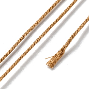 Polyester Twisted Cord, Round, for DIY Jewelry Making, Goldenrod, 1mm, about 49.21 Yards(45m)/Roll