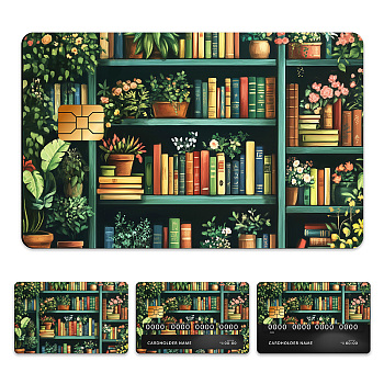 Plastic Waterproof Card Stickers, Self-adhesion Card Skin for Bank Card Decor, Rectangle, Book, 140x190mm