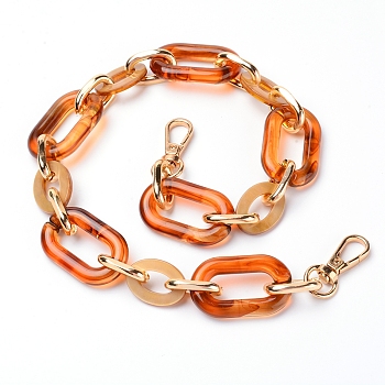 Acrylic Bag Handles, with Alloy Clasps, for Bag Straps Replacement Accessories, Coral, 45.3cm