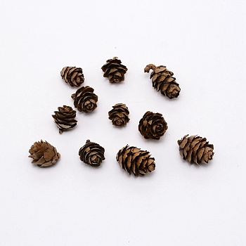 Christmas Themed Wooden Pine Cone Ornaments, for Festival & Party Decorations Supplies, Saddle Brown, 15.5~25x13~16.5mm