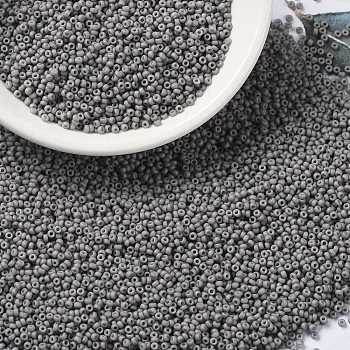 MIYUKI Round Rocailles Beads, Japanese Seed Beads, 15/0, (RR2317) Matte Opaque Gray, 1.5mm, Hole: 0.7mm, about 27777pcs/50g