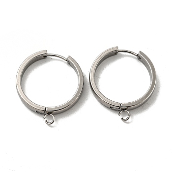 201 Stainless Steel Huggie Hoop Earrings Findings, with Vertical Loop, with 316 Surgical Stainless Steel Earring Pins, Ring, Stainless Steel Color, 24x4mm, Hole: 2.7mm, Pin: 1mm