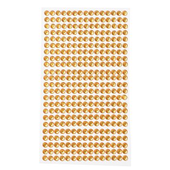 Self Adhesive Acrylic Rhinestone Stickers, Round Pattern, for DIY Scrapbooking and Craft Decoration, Dark Orange, 200x95mm