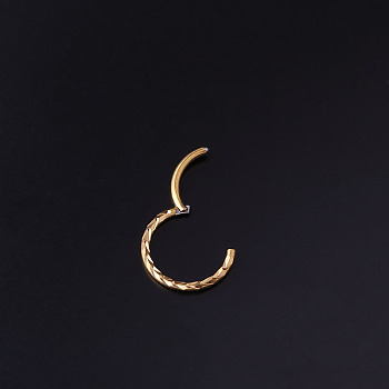 316L Surgical Stainless Steel Wheat Hoop Nose Rings, Golden, Inner Diameter: 8mm, Pin: 1.2mm