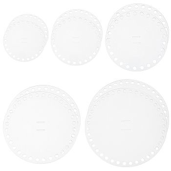 Elite 10Pcs 5 Styles Acrylic Board, for DIY Hand Woven Bag, Round, Clear, 2pcs/style