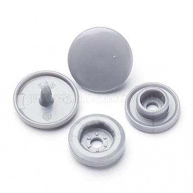 20L(12.5mm) Gray Flat Round Plastic Garment Buttons
