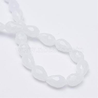 Teardrop Faceted Imitation Jade Glass Beads Strands(GLAA-Q052-A05)-3
