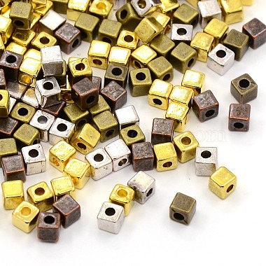 Mixed Color Cube Alloy Spacer Beads