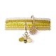 5Pcs 5 Style Bees & Flower Alloy Enamel Charm Bracelets Set(BJEW-JB09953)-1