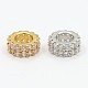 Brass Micro Pave Cubic Zirconia Beads Flat Round Spacer(ZIRC-D026-07)-1