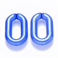 Imitation Jelly Acrylic Linking Rings, Quick Link Connectors, for Cable Chains Making, Pearlized, Oval, Blue, 31x19.5x5.5mm, Inner Diameter: 19.5x7.5mm(X-OACR-S036-006A-F02)