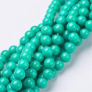 Natural Mashan Jade Round Beads Strands, Dyed, Dark Turquoise, 6mm, Hole: 1mm, about 69pcs/strand, 15.7 inch(X-G-D263-6mm-XS15)