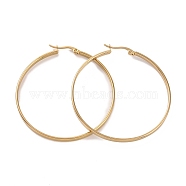 201 Stainless Steel Big Hoop Earrings with 304 Stainless Steel Pins for Women, Golden, 3x50mm(EJEW-E146-07G-A)