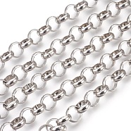 3.28 Feet 304 Stainless Steel Rolo Chains, Belcher Chain, Unwelded, Stainless Steel Color, 12mm(X-CHS-L017-18B)