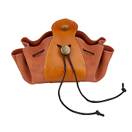 SUPERFINDINGS Imitation Leather Drawstring Change Purse, Dice Storage Pouch, with Alloy Findings, Saddle Brown, 21x27x0.6cm, 1pc/box(AJEW-FH0003-30)