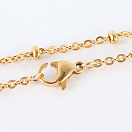 304 Stainless Steel Chain Necklaces, with Lobster Claw Clasps, Golden, 17.7 inch(44.9cm), 3mm(MAK-N016-10G)