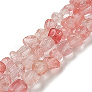 Cherry Quartz Glass Bead Strands, Tumbled Stone, Nuggets, 3~7.5x4.5~6x3~6mm, Hole: 1mm, about 61~66pcs/strand, 15.16''~15.35''(38.5~39cm)(G-F465-55)
