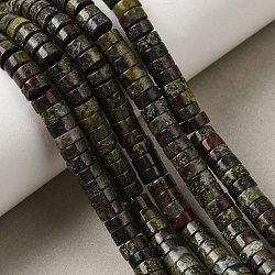 Natural Dragon Blood Beads Strands, Heishi Beads, Flat Round/Disc, 6x3~3.5mm, Hole: 0.8mm, about 54~55pcs/strand, 7.38''~7.54''(18.75~19.15cm)(GG-CBA8682-B09)