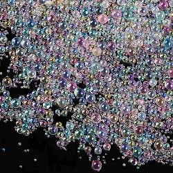 AB-Color Plated DIY 3D Nail Art Decoration Mini Glass Beads, Tiny Caviar Nail Beads, Mixed Color, 0.6~3mm(EGLA-TAC0001-02H)