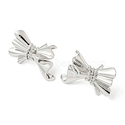 Bowknot Rack Plating Brass Stud Earrings, Long-Lasting Plated, Lead Free & Cadmium Free, Platinum, 19.5x25.5mm(EJEW-F331-31P)