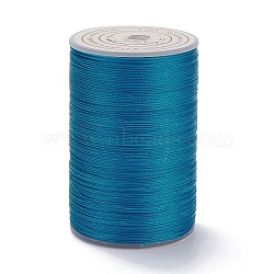 Round Waxed Polyester Thread String, Micro Macrame Cord, Twisted Cord, for Leather Sewing Stitching, Teal, 0.3~0.4mm, about 174.98 Yards(160m)/Roll(X-YC-D004-02A-061)