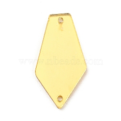 Pentagon Tie Acrylic Sew On Mirror Rhinestones, Costume Clothing Decoration, Gold, 27.5x14.5x1.3mm, Hole: 1.4mm(MACR-G065-07A-01)