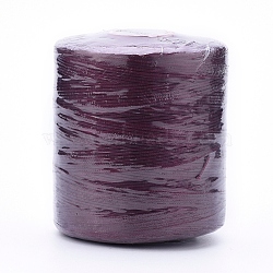Waxed Polyester Cord for Jewelry Making, Flat, Dark Red, 0.7mm, about 743.65 yards(680m)/roll(YC-F002-138)