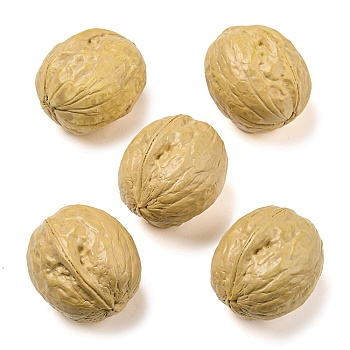 Opaque Resin Decoden Cabochons, Imitation Nut, Walnuts, Wheat, 34x30x27.5mm