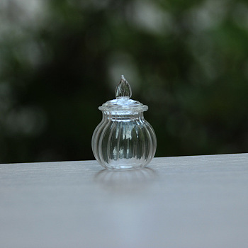 Mini Glass Jar, Micro Landscape Dollhouse Accessories, Pretending Prop Decorations, Clear, 25x25mm