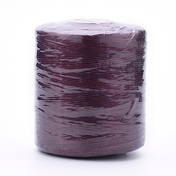 Waxed Polyester Cord for Jewelry Making, Flat, Dark Red, 0.7mm, about 743.65 yards(680m)/roll