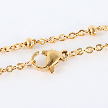 304 Stainless Steel Chain Necklaces, with Lobster Claw Clasps, Golden, 17.7 inch(44.9cm), 3mm