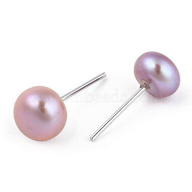 Dyed Natural Pearl Stud Earrings(PEAR-N020-06C)-5